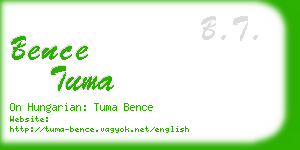 bence tuma business card
